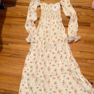 Petal & Pup Cream Floral Long Sleeve Dress